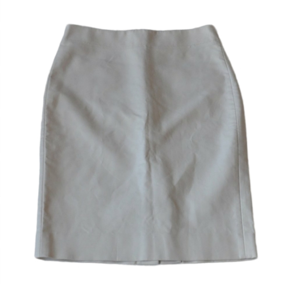 J Crew No 2 Pencil Skirt Off White Stretch Womens Size 0 New Cotton Blend Office